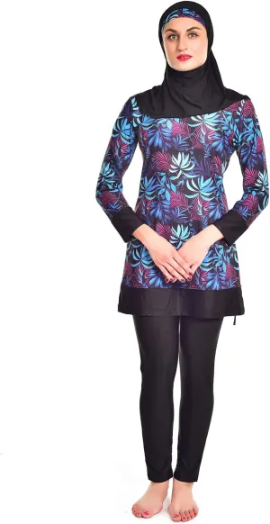 Women Modest Muslim Swimsuit Full Coverage Swimwear Islamic Hijab Ladies Beachwear Swimming Burkini Swim Suit
