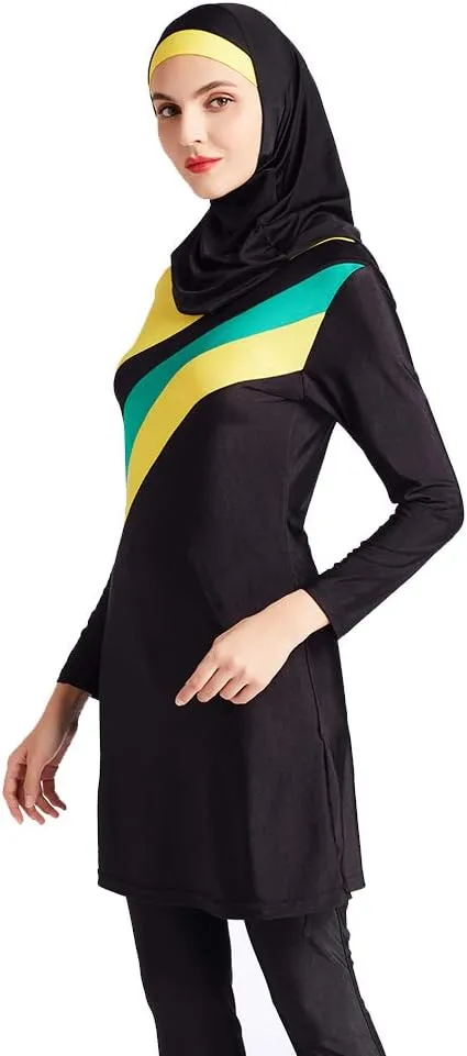 Women Modest Muslim Swimsuit Full Coverage Swimwear Islamic Hijab Ladies Beachwear Swimming Burkini Swim Suit