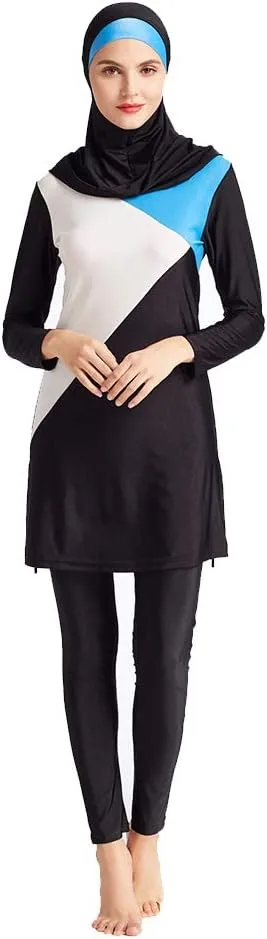 Women Modest Muslim Swimsuit Full Coverage Swimwear Islamic Hijab Ladies Beachwear Swimming Burkini Swim Suit