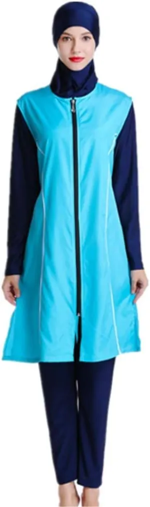 Women Modest Muslim Swimsuit Full Coverage Swimwear Islamic Hijab Ladies Beachwear Swimming Burkini Swim Suit