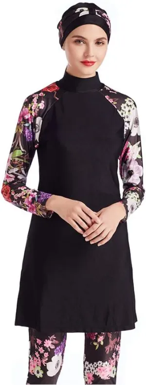 Women Modest Muslim Swimsuit Full Coverage Swimwear Islamic Hijab Ladies Beachwear Swimming Burkini Swim Suit