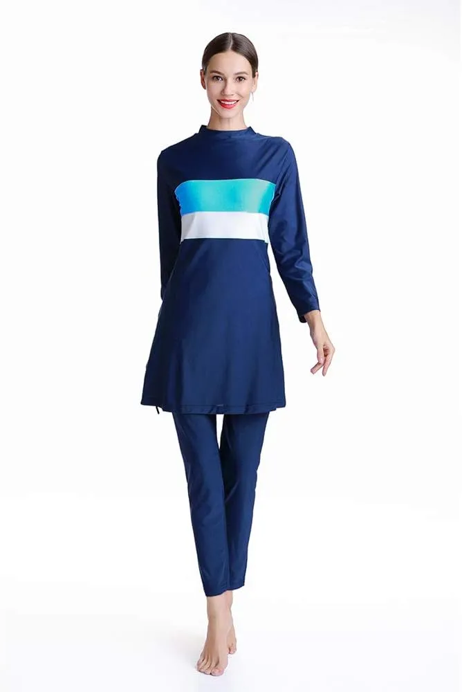 Women Modest Muslim Swimsuit Full Coverage Swimwear Islamic Hijab Ladies Beachwear Swimming Burkini Swim Suit
