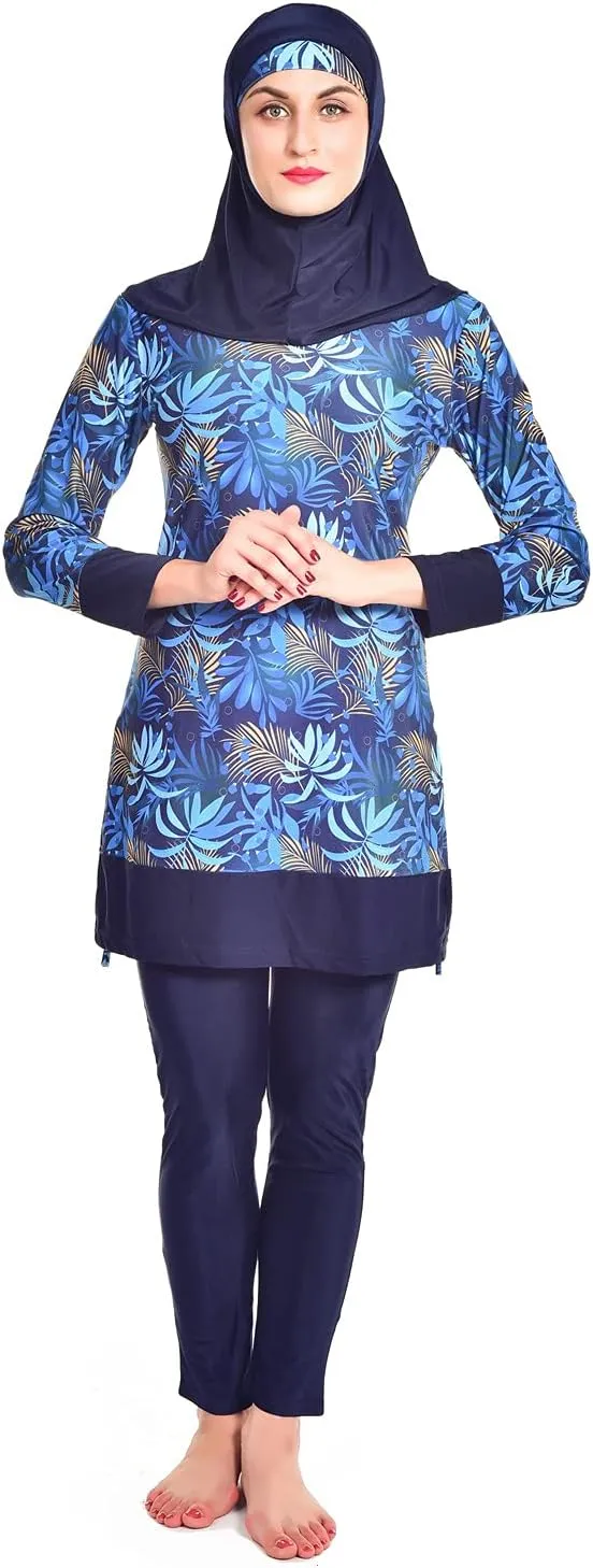 Women Modest Muslim Swimsuit Full Coverage Swimwear Islamic Hijab Ladies Beachwear Swimming Burkini Swim Suit