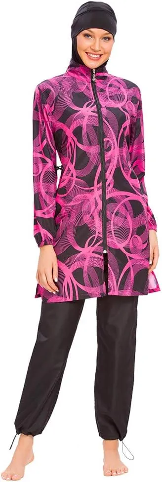 Women Modest Muslim Swimsuit Full Coverage Swimwear Islamic Hijab Ladies Beachwear Swimming Burkini Swim Suit