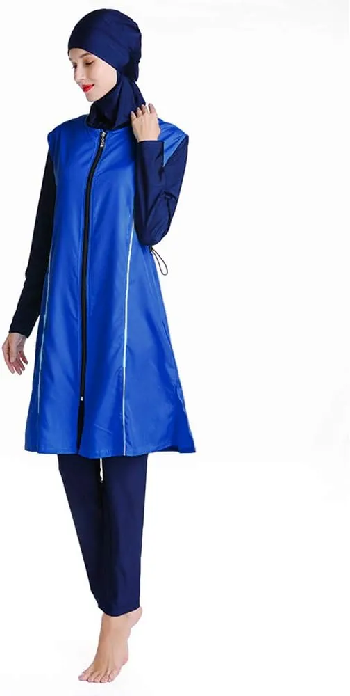 Women Modest Muslim Swimsuit Full Coverage Swimwear Islamic Hijab Ladies Beachwear Swimming Burkini Swim Suit