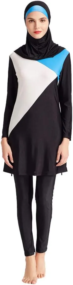 Women Modest Muslim Swimsuit Full Coverage Swimwear Islamic Hijab Ladies Beachwear Swimming Burkini Swim Suit