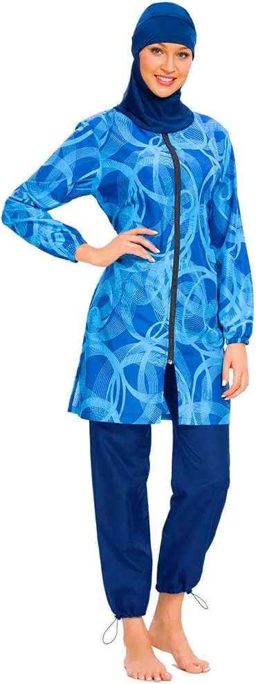 Women Modest Muslim Swimsuit Full Coverage Swimwear Islamic Hijab Ladies Beachwear Swimming Burkini Swim Suit