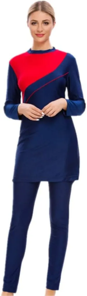 Women Modest Muslim Swimsuit Full Coverage Swimwear Islamic Hijab Ladies Beachwear Swimming Burkini Swim Suit