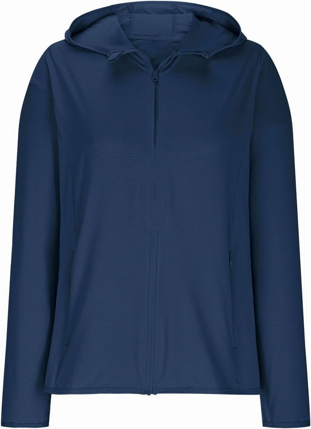 Women's Long Sleeve Running Shirts UPF 50  Sun Protection Full Zip Athletic Jackets Lightweight Tops with Pockets