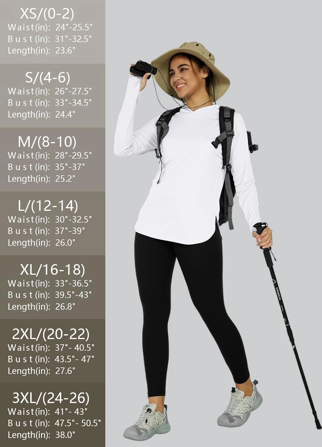 Women's Sun Protection Shirt UPF 50  Long Sleeve Hoodie UV SPF T-Shirts Rash Guard Hiking Quick Dry Lightweight