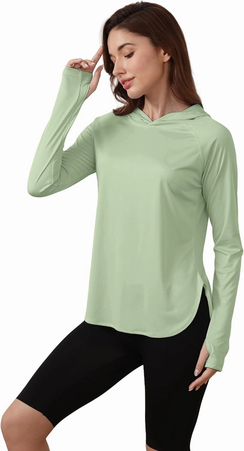 Women's Sun Shirts UPF 50  Protection Hoodie Shirts Rash Guard Long Sleeve Sun SPF Fishing Shirt UV for Outdoor Beach