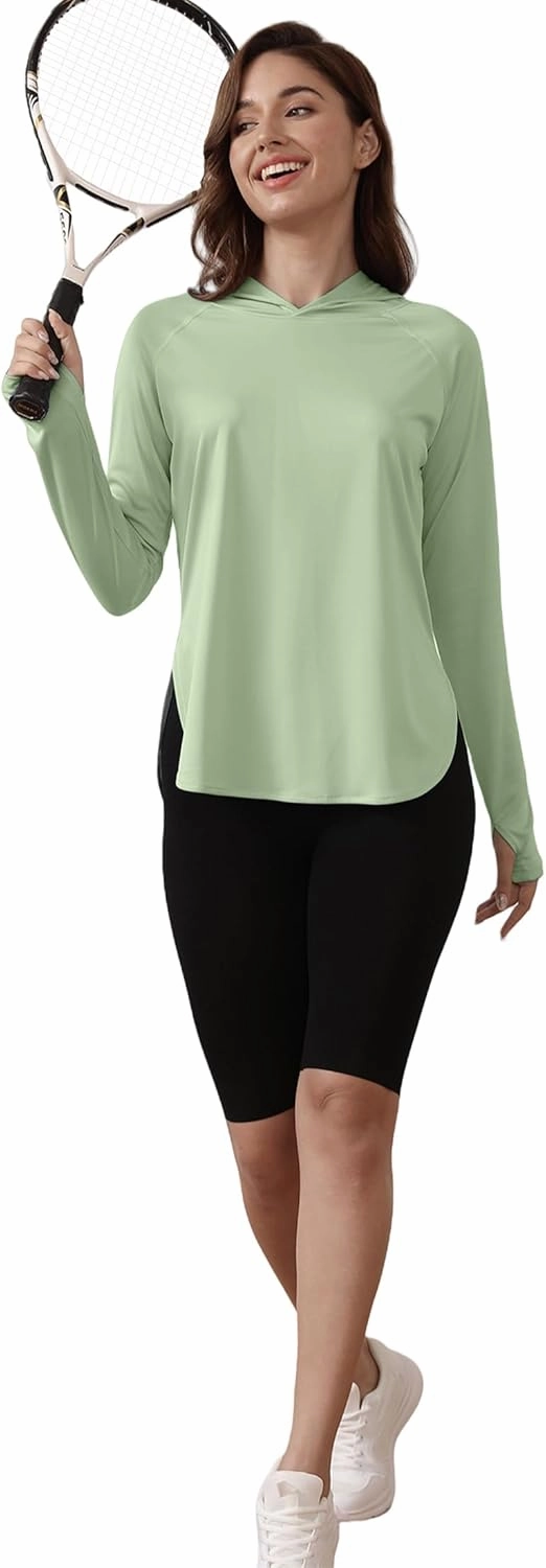 Women's Sun Shirts UPF 50  Protection Hoodie Shirts Rash Guard Long Sleeve Sun SPF Fishing Shirt UV for Outdoor Beach