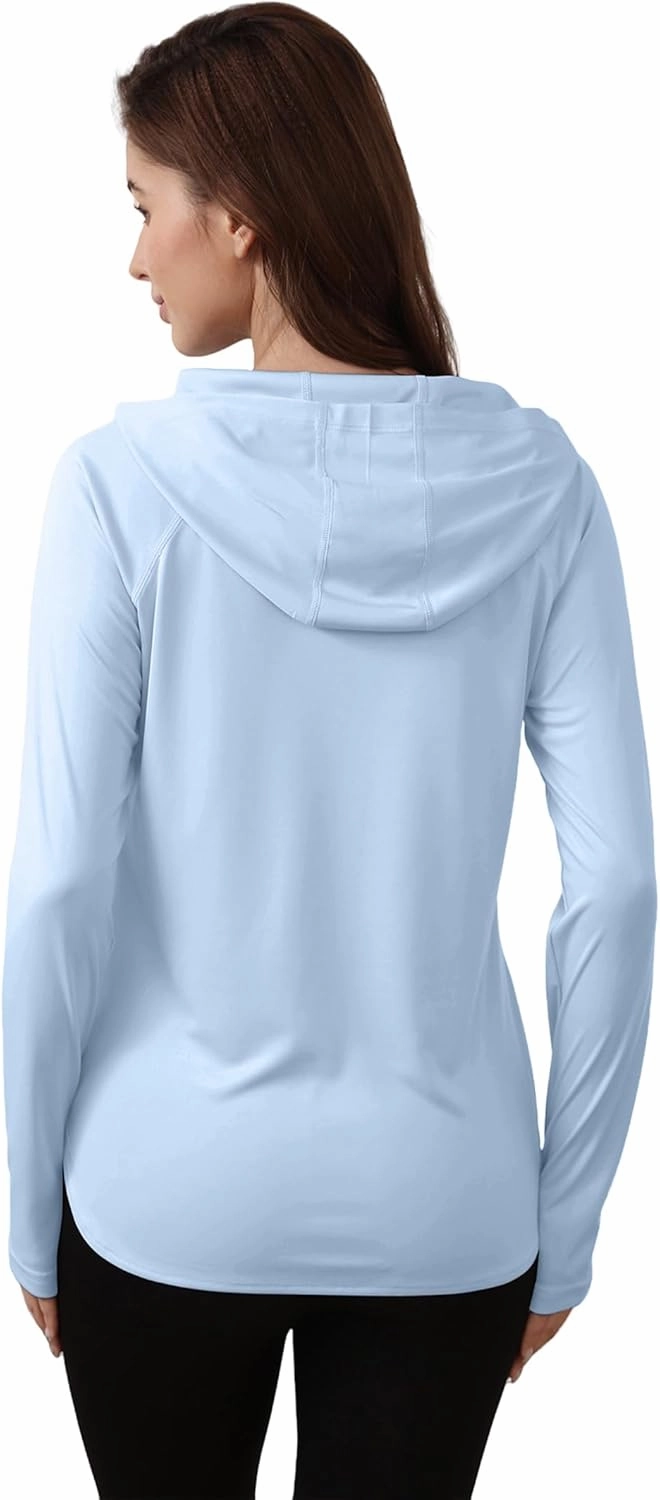 Women's Sun Shirts UPF 50  Protection Hoodie Shirts Rash Guard Long Sleeve Sun SPF Fishing Shirt UV for Outdoor Beach