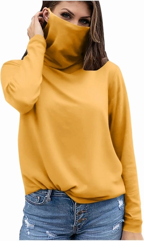 Women's UPF 50  Sun Protection Shirt with Face Mask Breathable Long Sleeve Sunshirt Summer Outdoor Rash Guard Tops