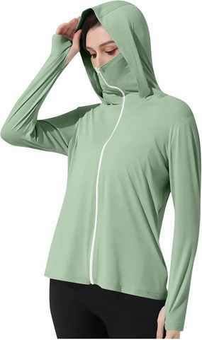 Women's UPF 50  Sun Shirts Trendy 2025 Lightweight SPF Jacket UV Protection Long Sleeve Full Zip Thumb Holes Clothing