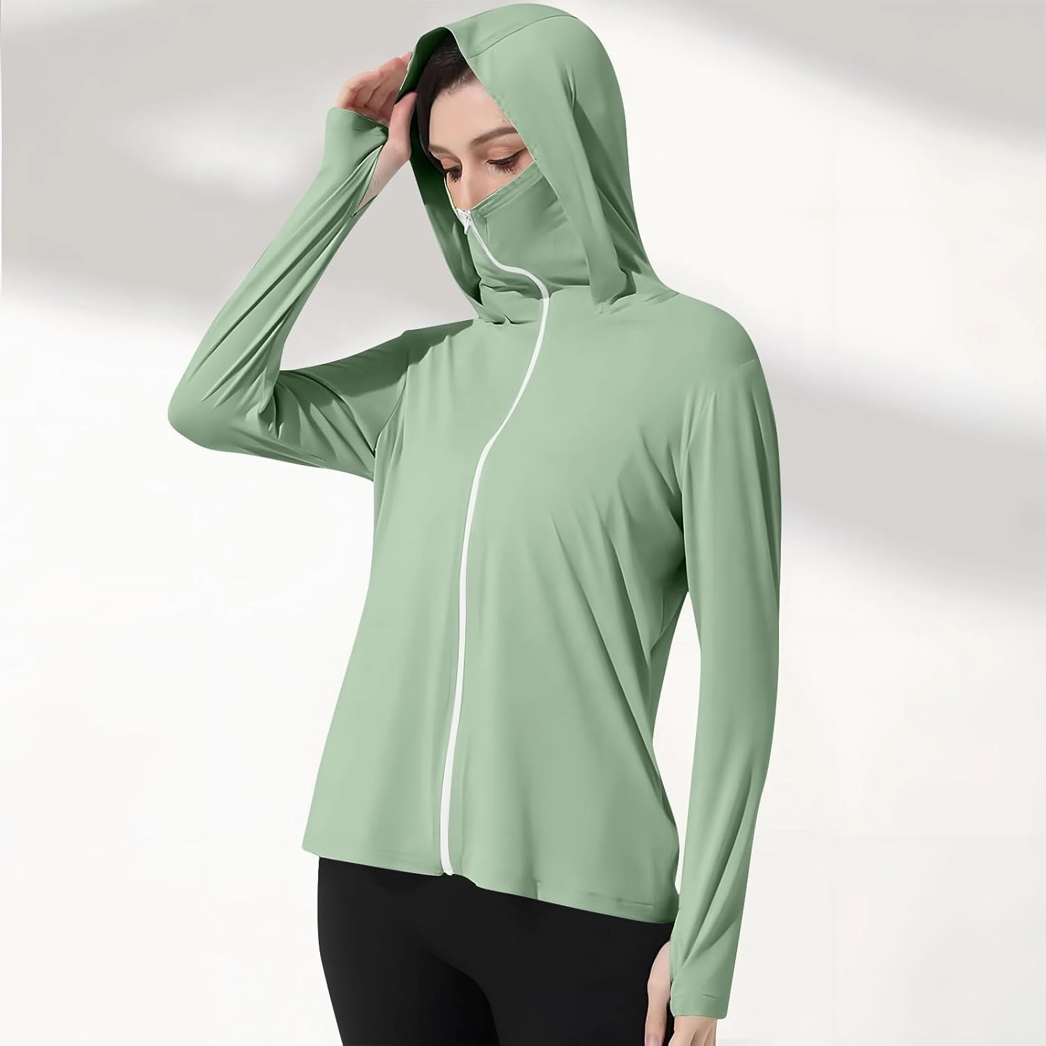 Women's UPF 50  Sun Shirts Trendy 2025 Lightweight SPF Jacket UV Protection Long Sleeve Full Zip Thumb Holes Clothing