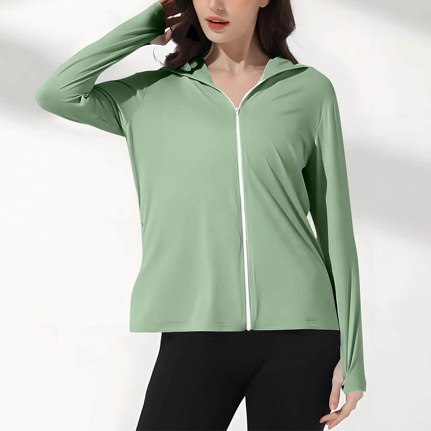 Women's UPF 50  Sun Shirts Trendy 2025 Lightweight SPF Jacket UV Protection Long Sleeve Full Zip Thumb Holes Clothing