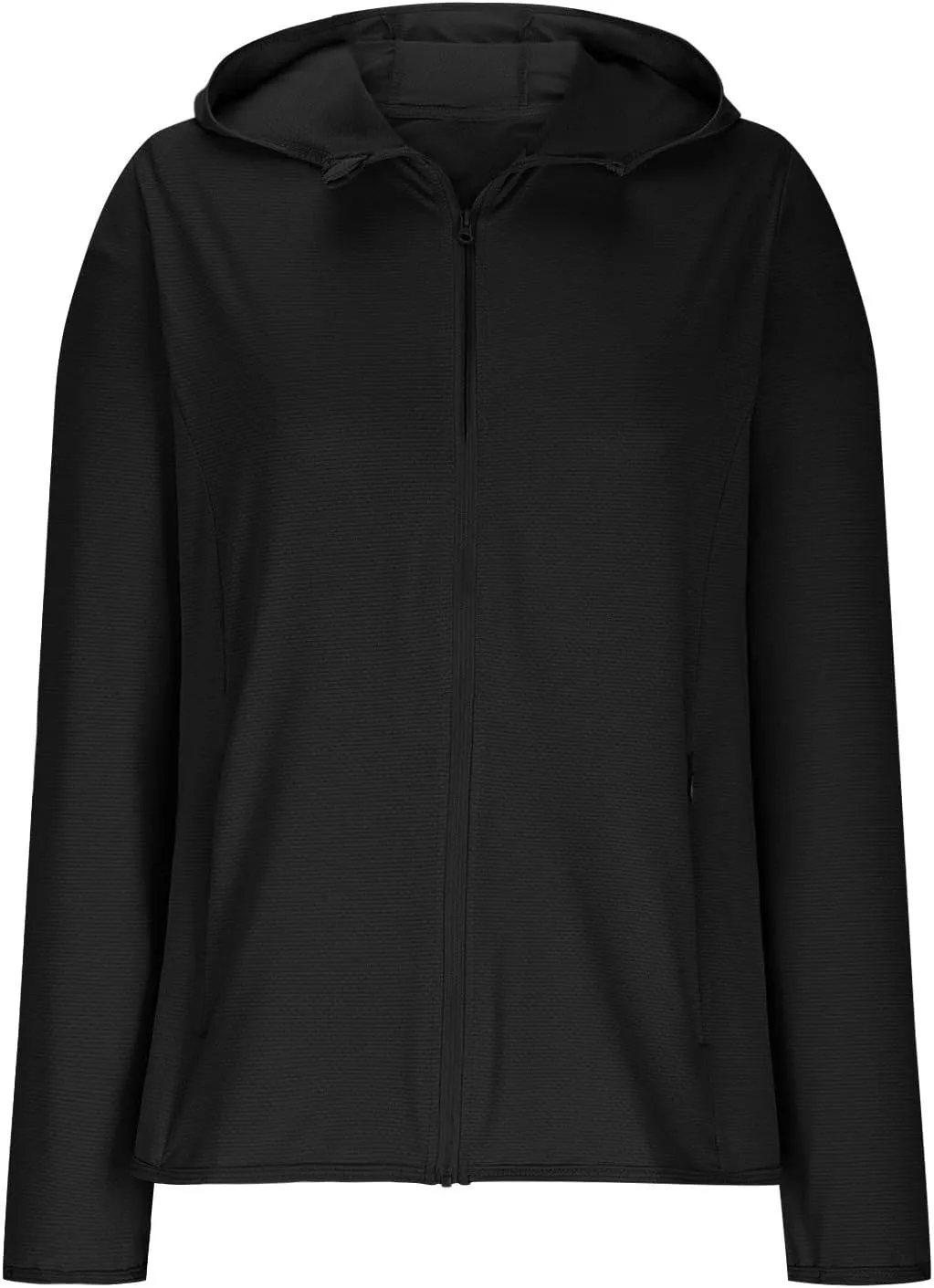 Women's Long Sleeve Running Shirts UPF 50  Sun Protection Full Zip Athletic Jackets Lightweight Tops with Pockets