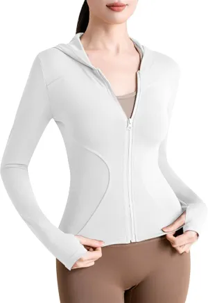 Womens Rash Guard Shirts UV Protection UPF 50  Long Sleeve Outfit Hiking UPF Zip Lightweight Quick Dry Stretch Tops