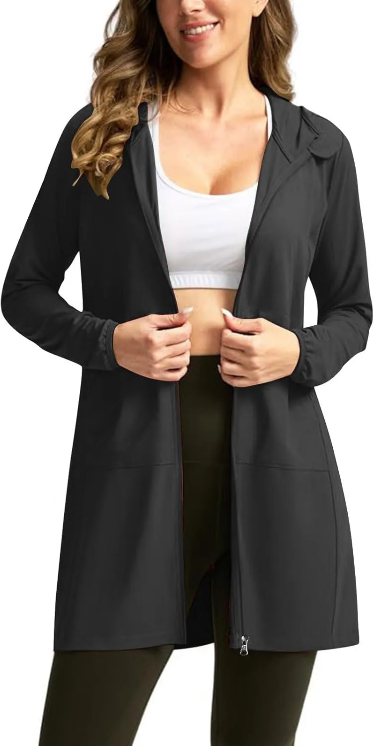 Women's Summer Shirts Full Zip UPF 50  Sun Protection Hoodie Jacket Long Sleeve Hiking Outdoor Clothes Outfits