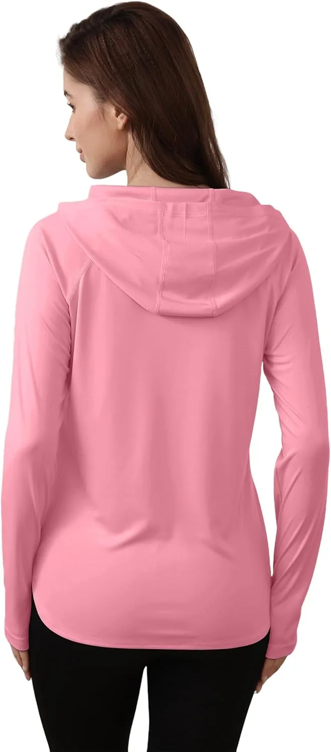 Women's Sun Shirts UPF 50  Protection Hoodie Shirts Rash Guard Long Sleeve Sun SPF Fishing Shirt UV for Outdoor Beach