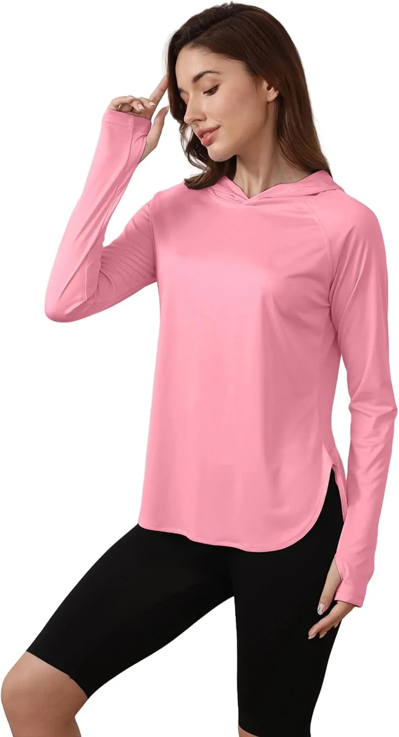 Women's Sun Shirts UPF 50  Protection Hoodie Shirts Rash Guard Long Sleeve Sun SPF Fishing Shirt UV for Outdoor Beach