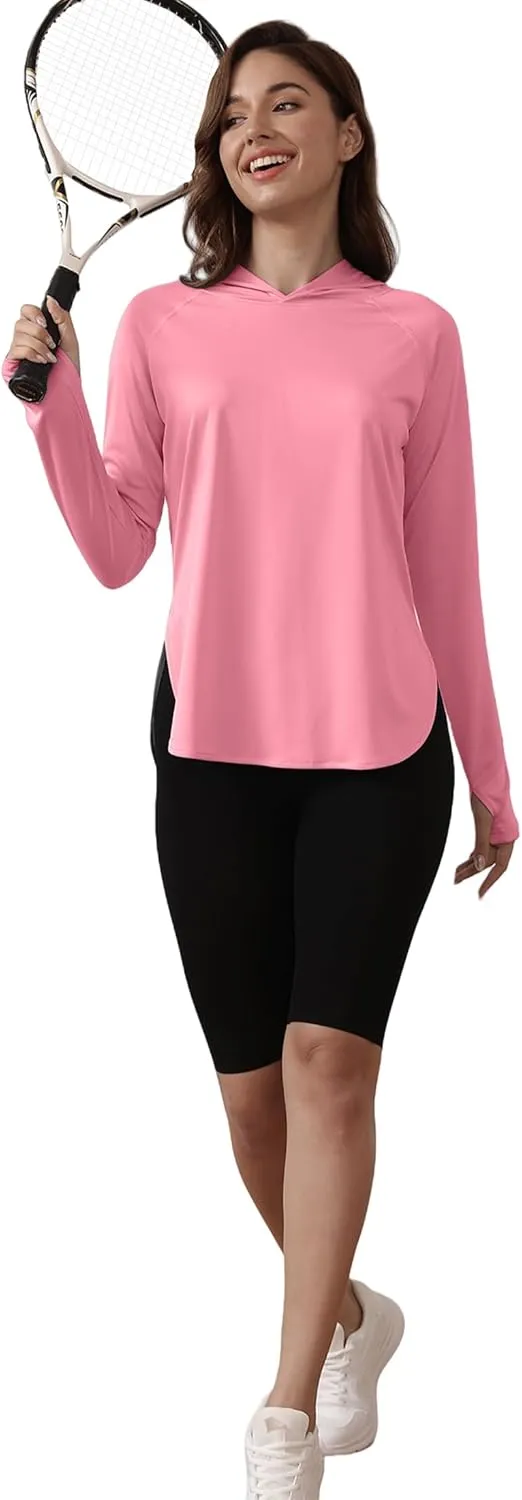 Women's Sun Shirts UPF 50  Protection Hoodie Shirts Rash Guard Long Sleeve Sun SPF Fishing Shirt UV for Outdoor Beach