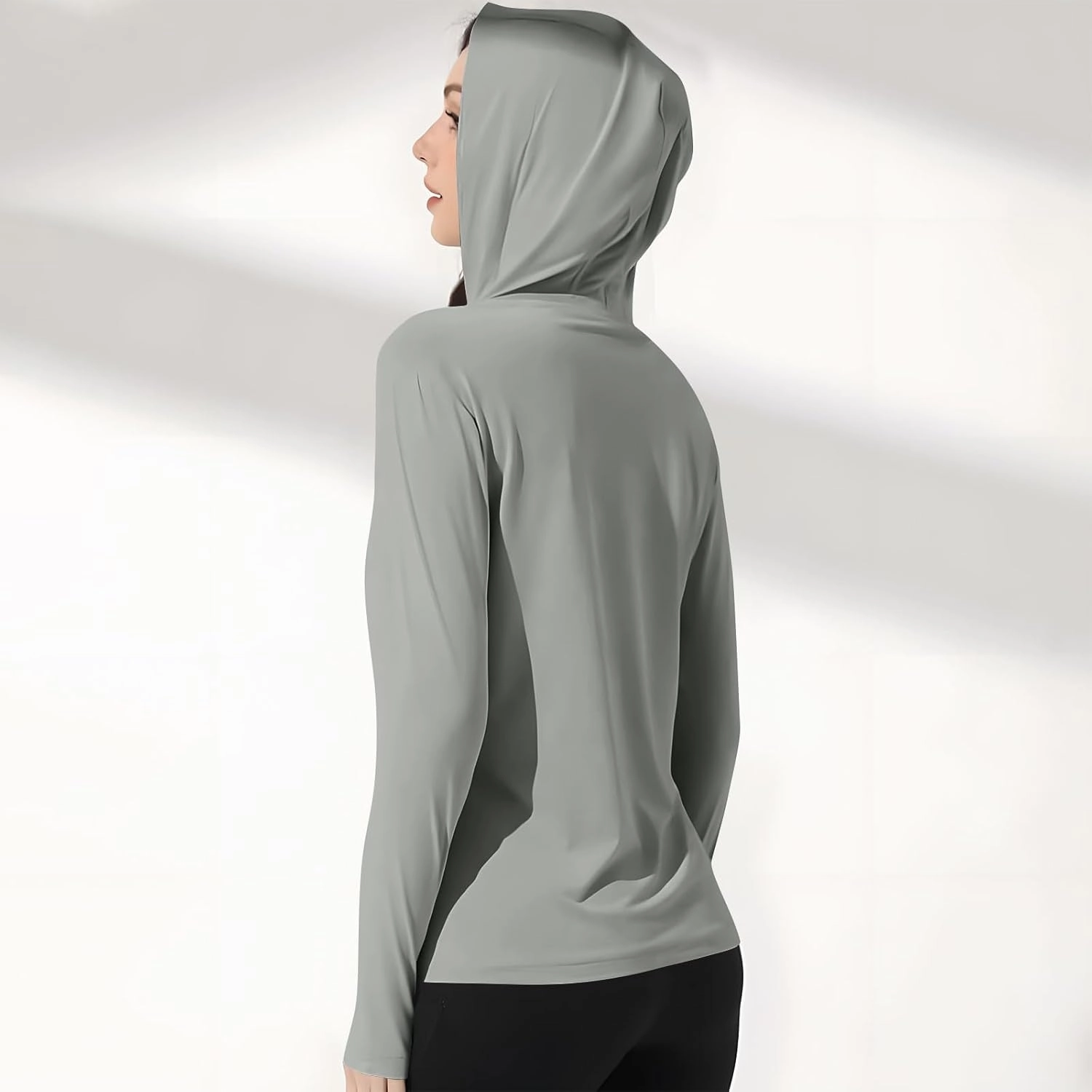 Womens UPF 50  Sun Protection Jackets with Mask UV Hoodie Lightweight Athletic Cycling Outfits Long Sleeve Hiking Shirt