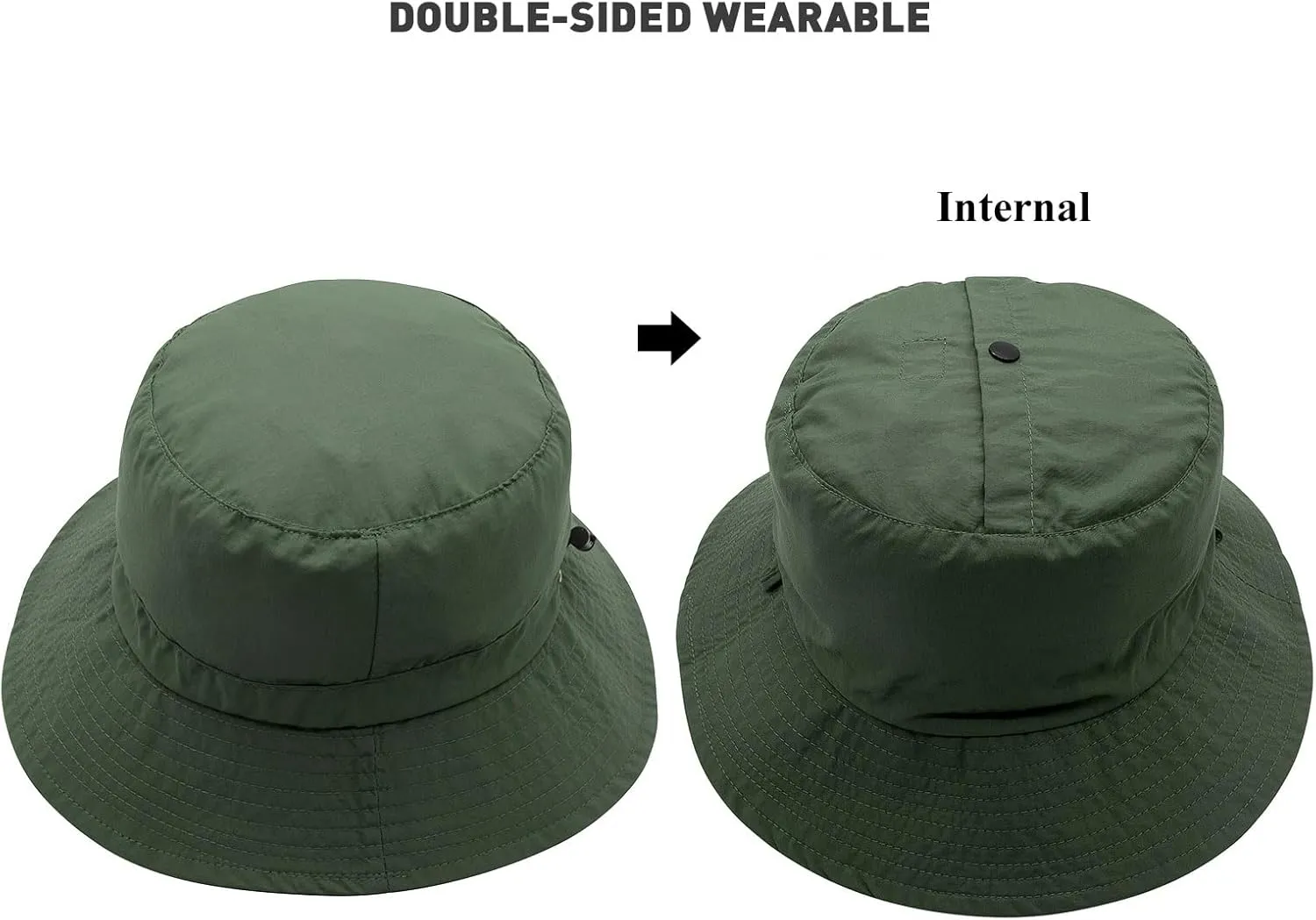 YAMEIZE Waterproof Bucket Hat with String - Packable Safari Hat Women Men UV Protection Summer Fishing Hat Beach Walking