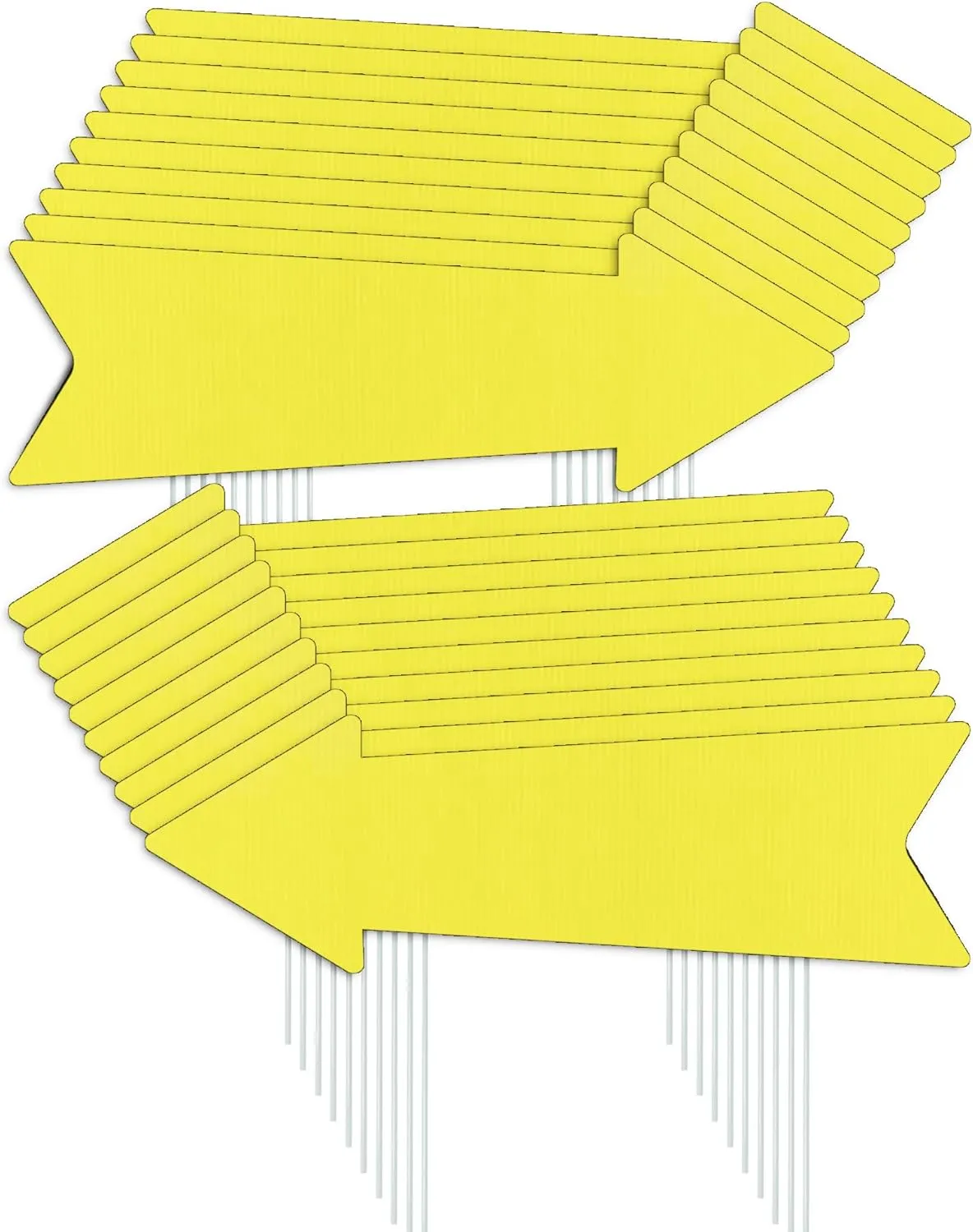 Yellow Arrow Signs with Stakes 16 x 5 Inches,This Way Directional Arrow Yard Signs,Christmas Party,Wedding Yard Signs, Birthday Party Signs (20)