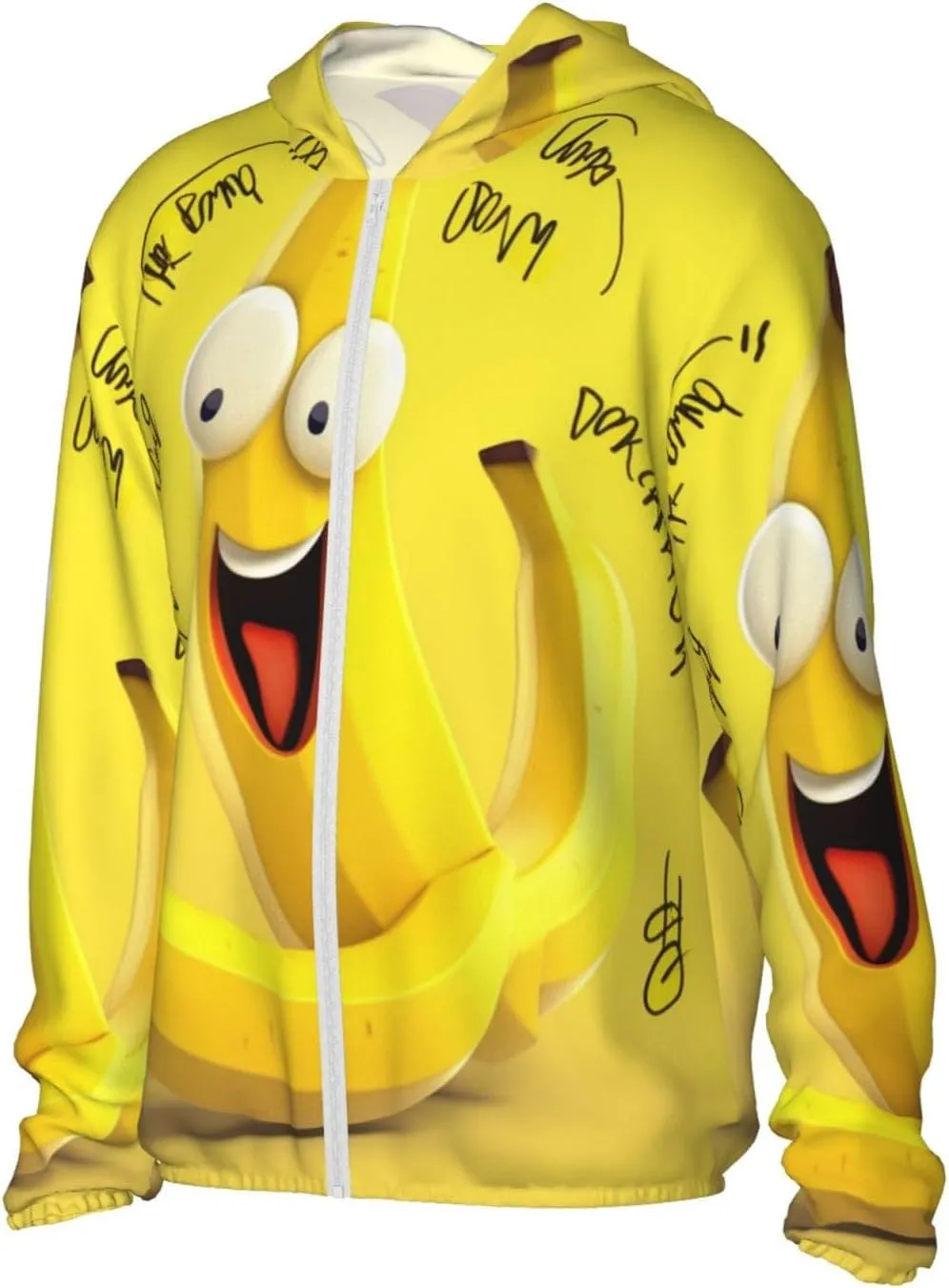 Yellow Banana Unisex Sun Protection Hoodie UPF 50  Long Sleeve Sun Shirt Lightweight Hoodie Jacket for Fishing Hiking Outdoor