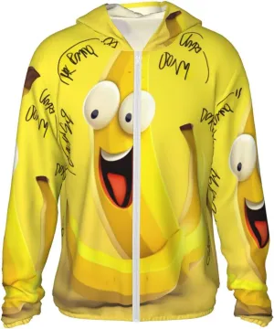 Yellow Banana Unisex Sun Protection Hoodie UPF 50  Long Sleeve Sun Shirt Lightweight Hoodie Jacket for Fishing Hiking Outdoor