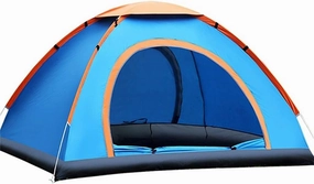 YYDS Tents for Camping Quick Open Tent Waterproof Anti-UV Tent Hiking Large Space Sun Shelter Beach Outdoor Tents Portable Camping 1-2/3-4 People Camping Tents (Color : Blue, Size : 3-4 Person)