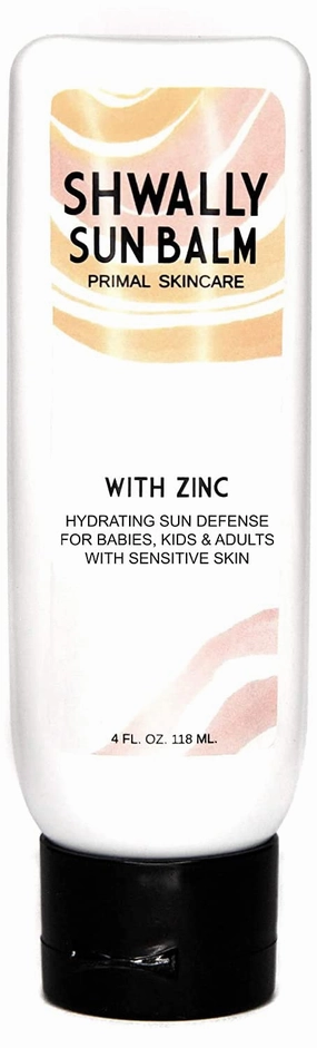 Zinc & Avocado Mineral SunBalm 30SPF, The Only Real Primal Sun Lotion, 100% Grass Fed Tallow, Avocado Oil and Non-Nano Zinc Oxide, Pregnancy and Nursing safe (4 Oz - Not Tinted)