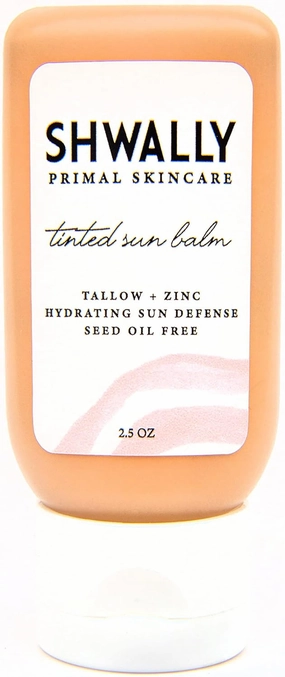 Zinc & Avocado Mineral SunBalm 30SPF, The Only Real Primal Sun Lotion - 100% Grass Fed Tallow, Avocado Oil & Non-Nano Zinc Oxide - Pregnancy Safe (Coconut   Vanilla, 2.5 Fl Oz & Tinted)
