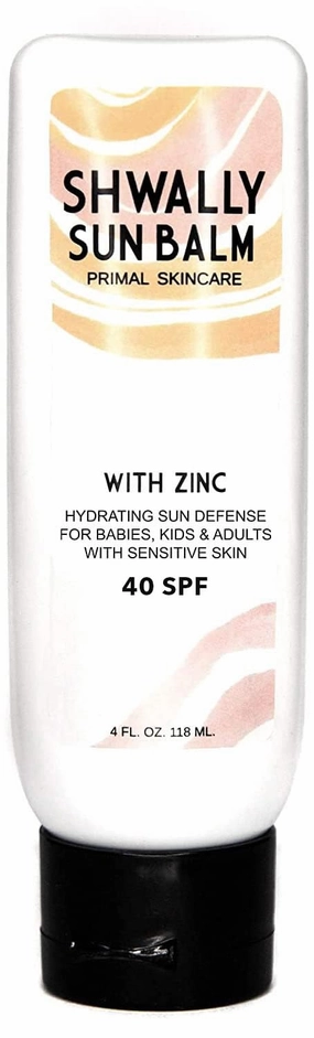 Zinc & Avocado Mineral SunBalm 40SPF, The Only Real Primal Sun Lotion - 100% Grass Fed Tallow, Avocado Oil & Non-Nano Zinc Oxide - Pregnancy Safe (Not Scented, 4 Fl Oz @ 40 SPF & Not Tinted)