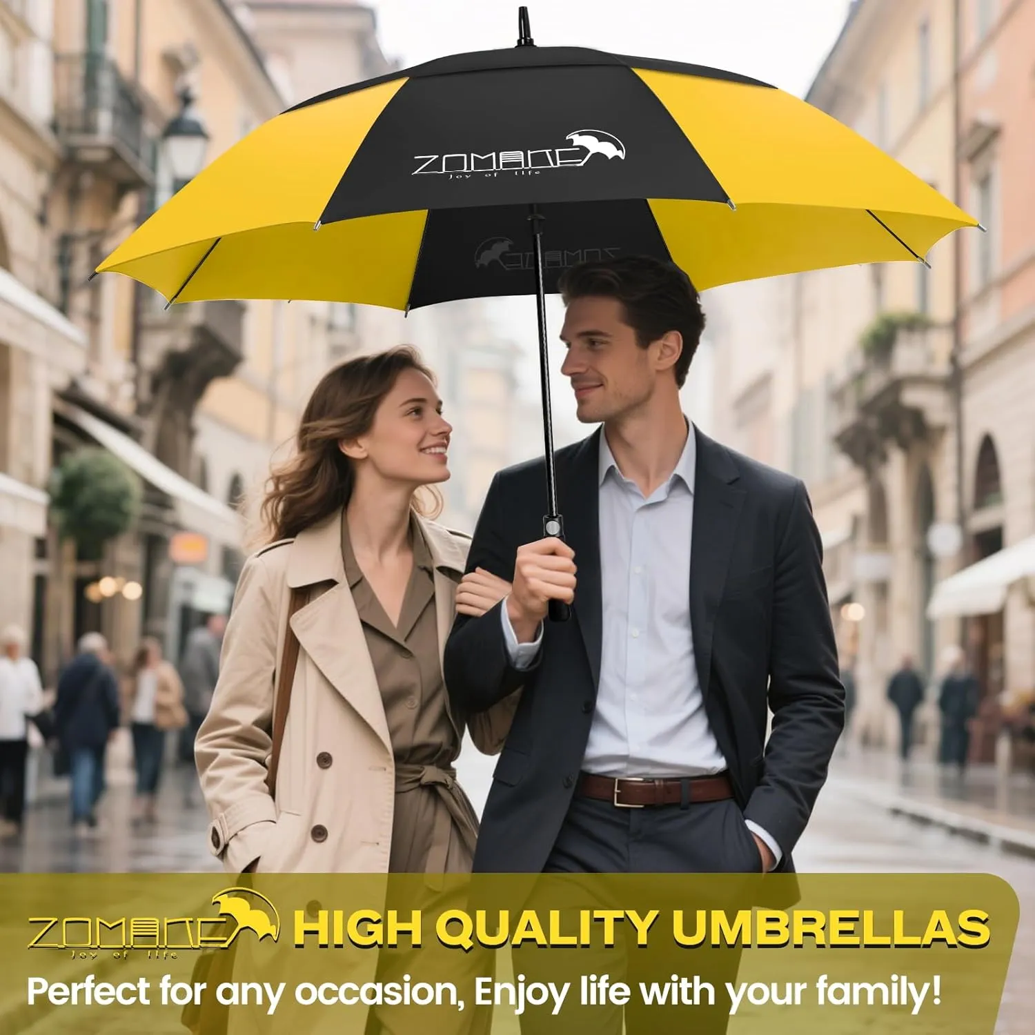 ZOMAKE 62/68 Inch Golf Umbrella Extra Large Oversized Umbrella Windproof Automatic Open with Double Canopy Vented for Rain