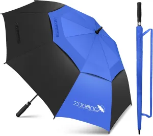 ZOMAKE 62/68 Inch Golf Umbrella Large Oversized Golf Stick Umbrella Windproof Automatic Open with Double Canopy Vented Waterproof for Rain